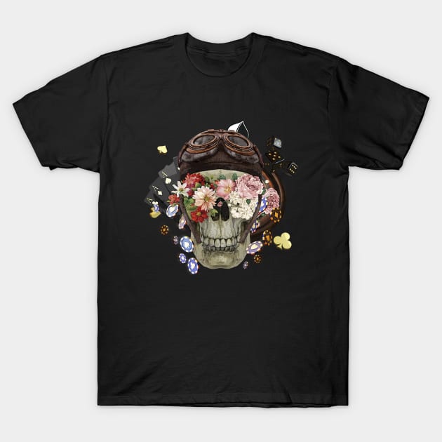 Skull Poker T-Shirt by Ferhat Sözeri Art